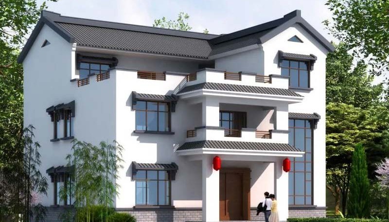 北川新中式三层别墅设计，公共空间宽敞更显大气